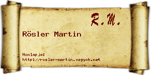 Rösler Martin névjegykártya